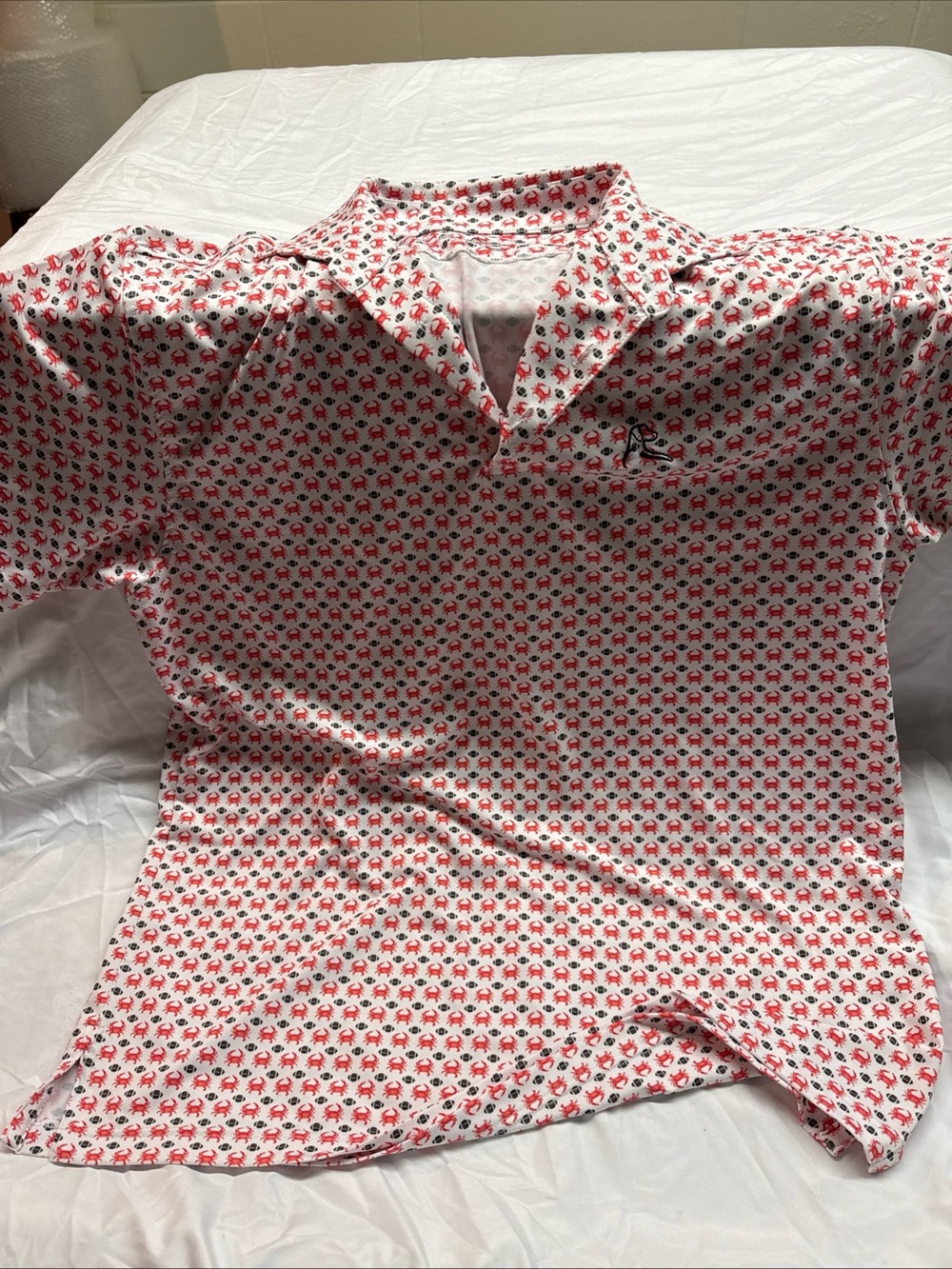 Rhoback polo lg Chesapeake crab/football polo